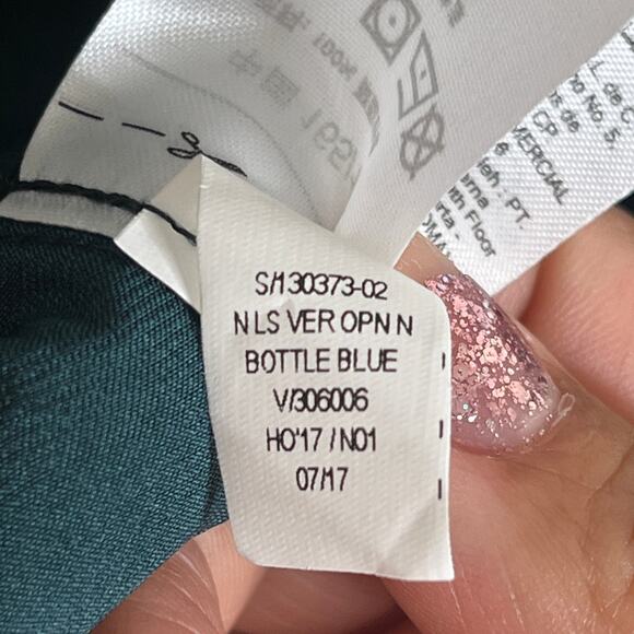 Old Navy Women's V-Neck Balloon Sleeve Blouse Bottle Blue Size Large - Picture 5 of 5